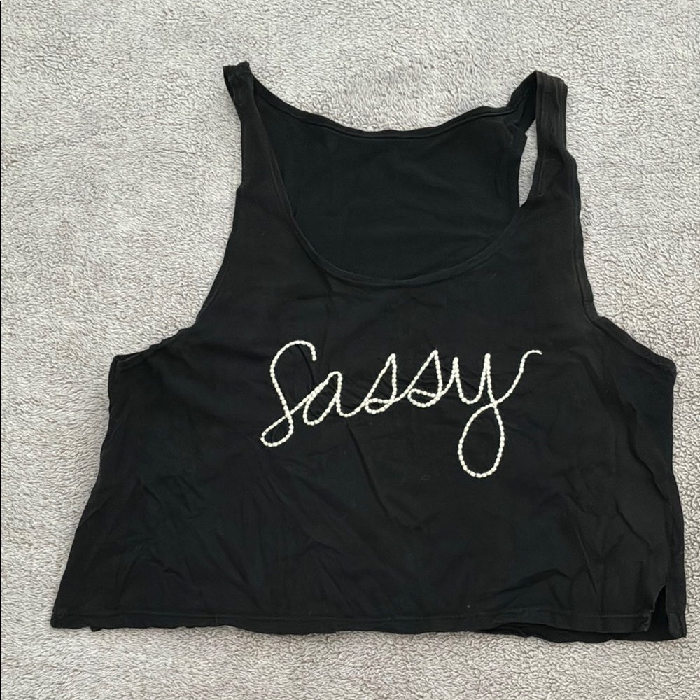Brandy Melville Sassy Black Crop Top